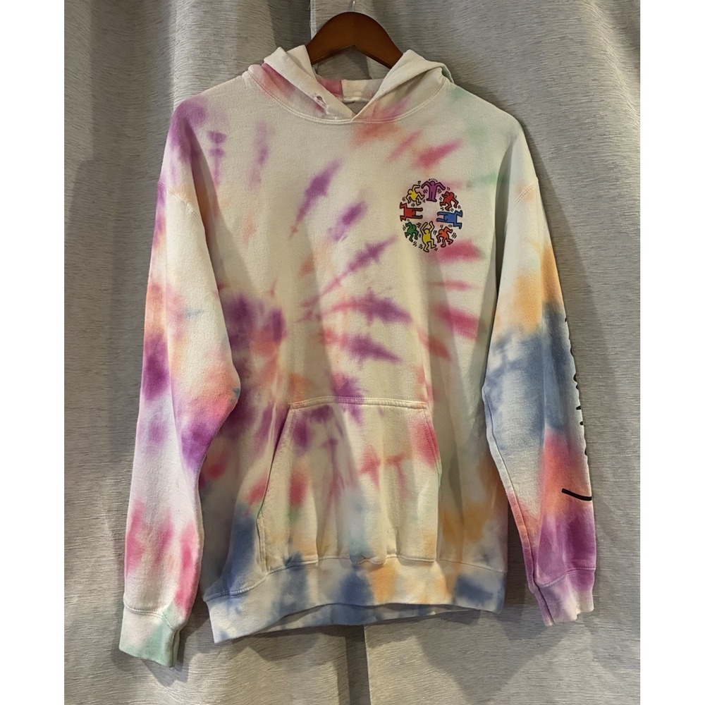 Keith Haring Women Hoodie Graphic Tie Dye Retro Hippie Multicolor Art T-140